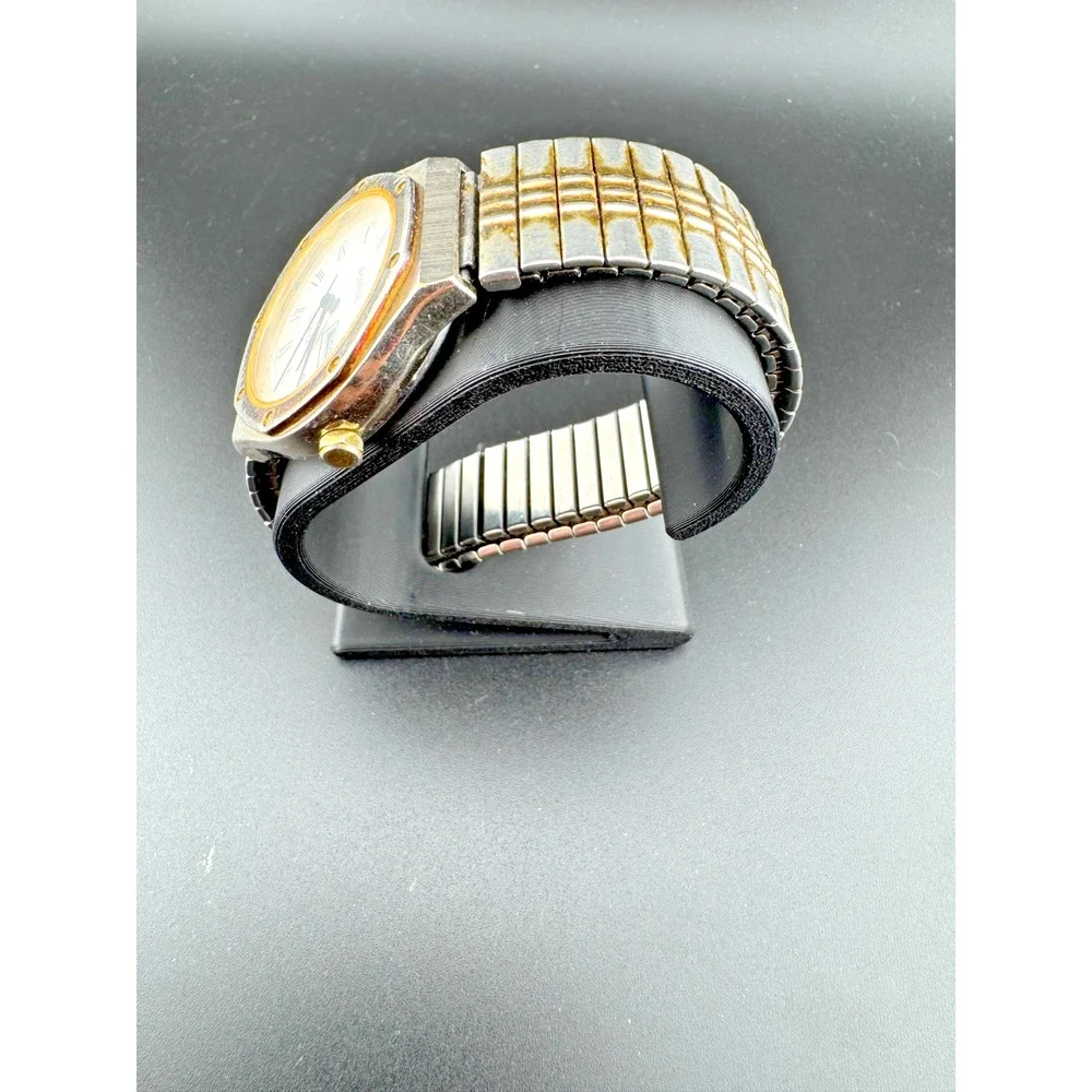 Vintage Benrus Quartz Two Tone Octagon Watch Day Date